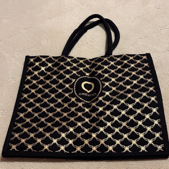 Orientica Luxury Black and Gold Tote Bag - Picture 2 of 3